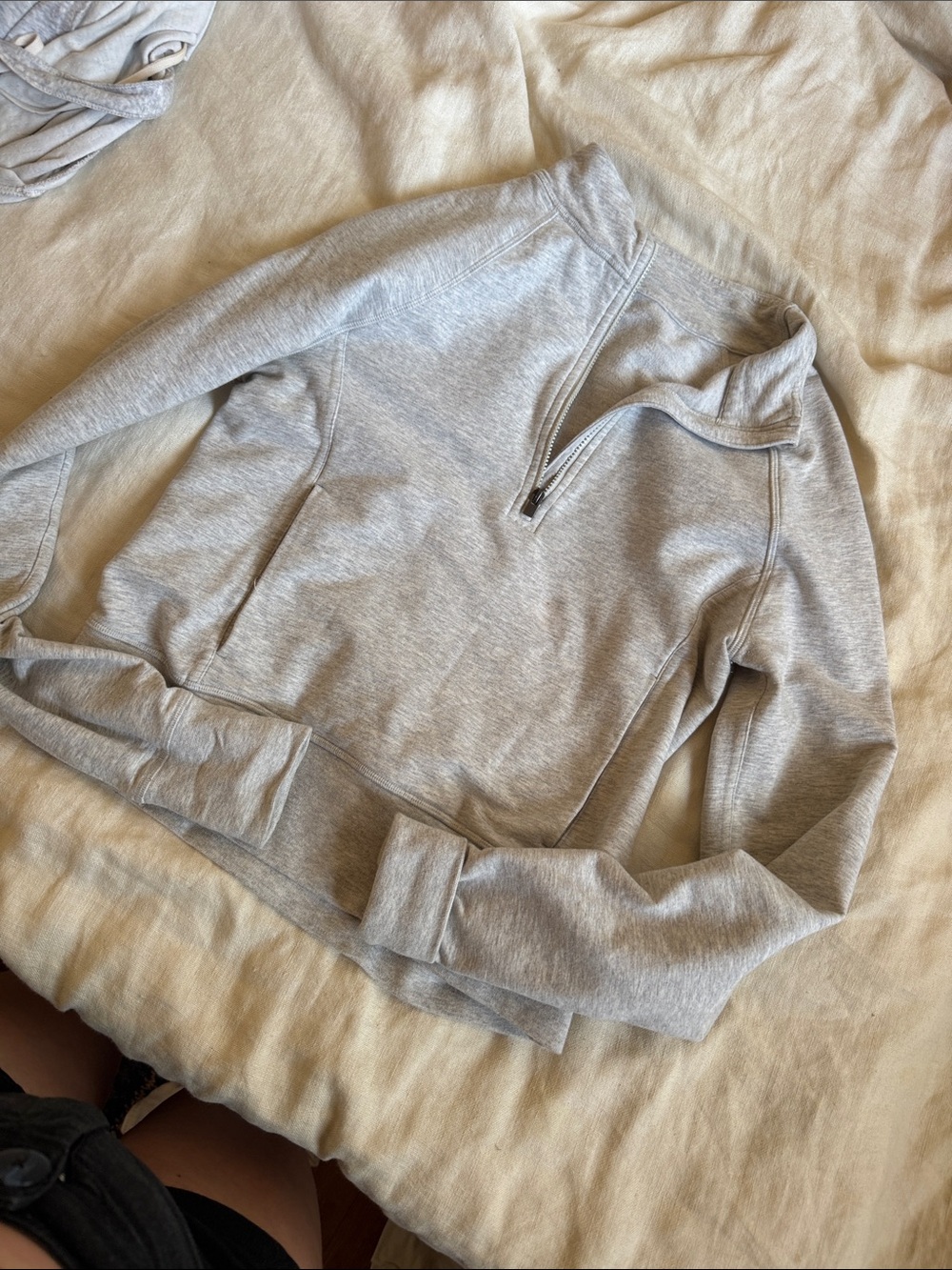Men's Lightweight Quarter-Zip Sweater - Light Gray